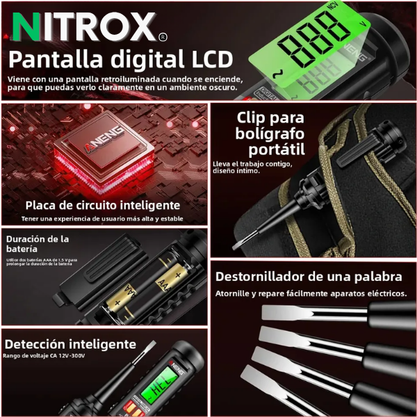 Medidor Digital Inteligente de Voltaje, 12V a 300V