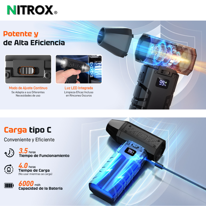 Soplador de Polvo Eléctrico, 110,000 RPM, Velocidad Variable