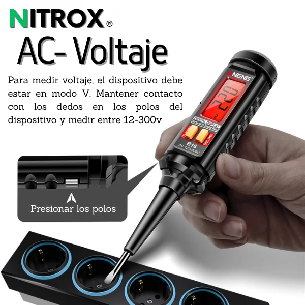 Medidor Digital Inteligente de Voltaje, 12V a 300V