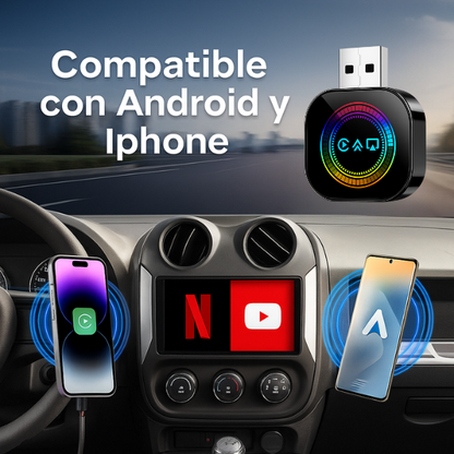 Adaptador para Carplay Inalámbrico 3 en 1 - Compartir pantalla